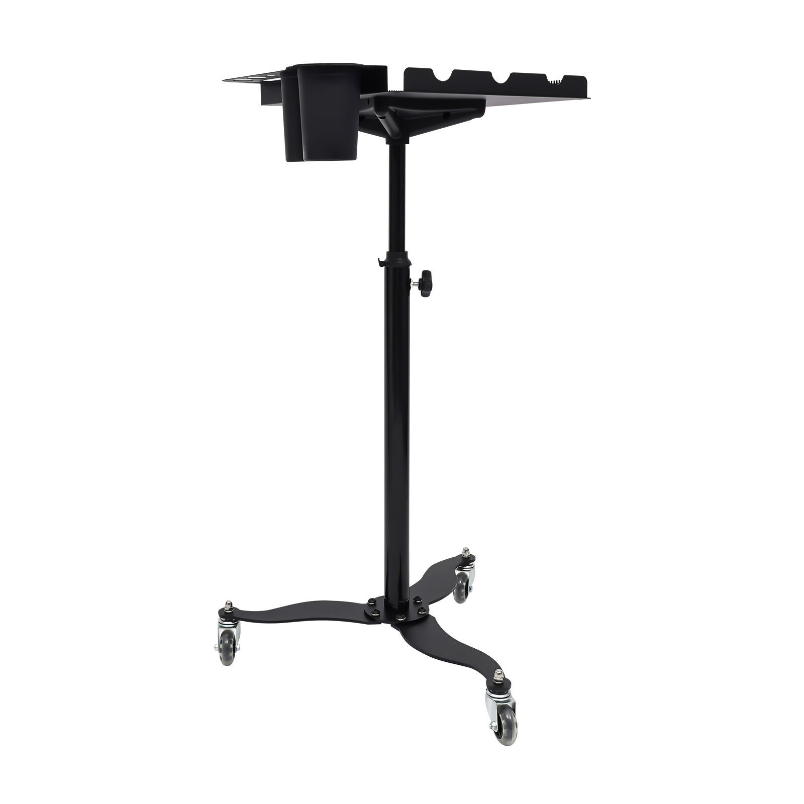 Salon Rolling Tray Beauty Hair Stylist Storage Mobile Trolley Cart with 2 Bowls