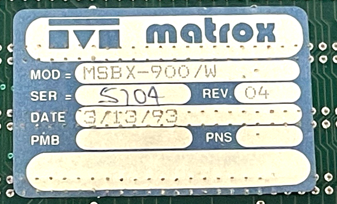 USED Matrox MSBX-900/W Circuit Board
