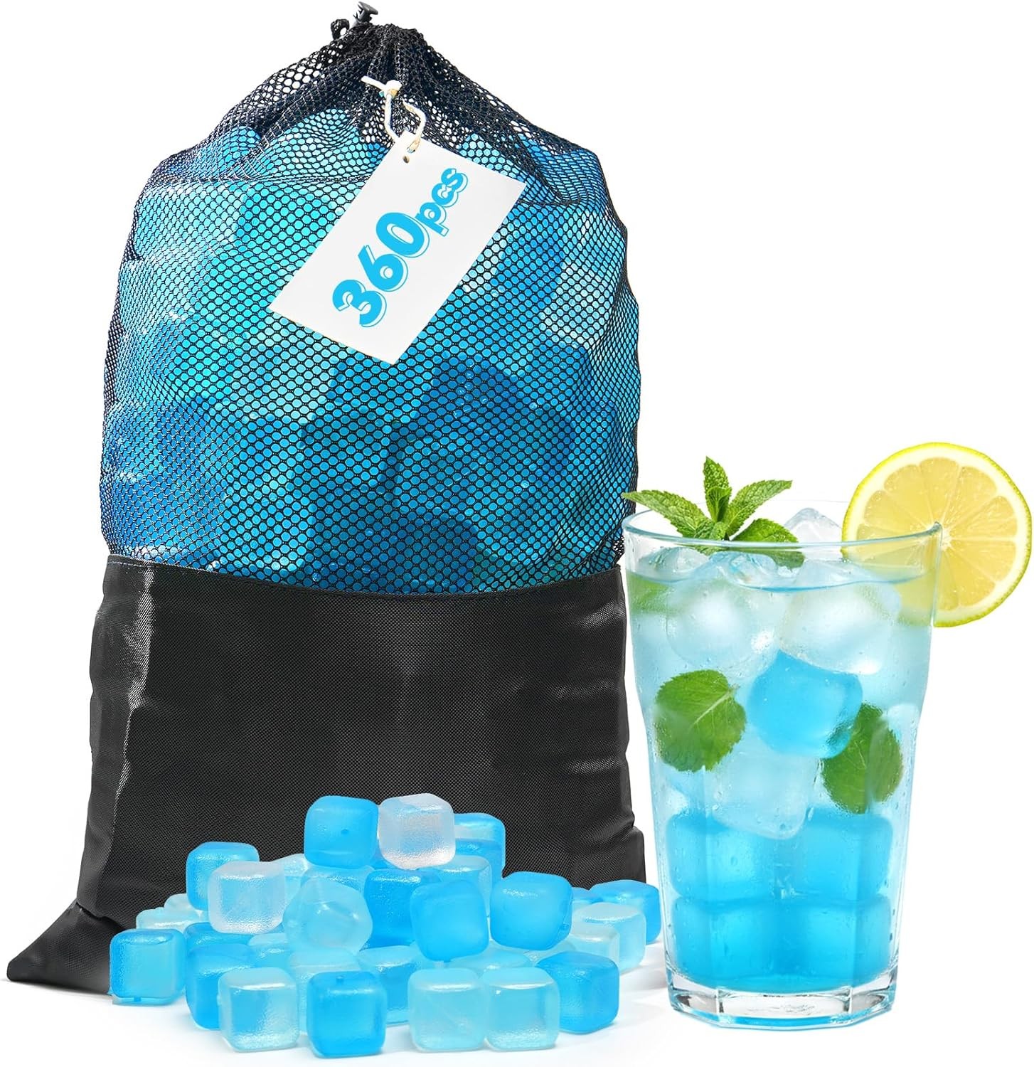 360 Pack Reusable Ice Cubes for Drinks, BPA-Free Ice Packs for Lunch Boxes, C...