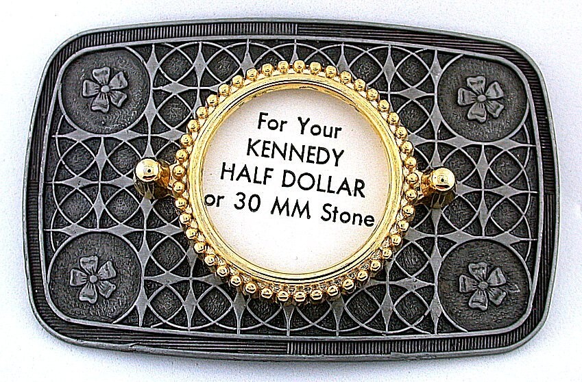 Half Dollar 30mm Cab Silver Gold Color Southwest Belt Buckle Mounting CF107OTH