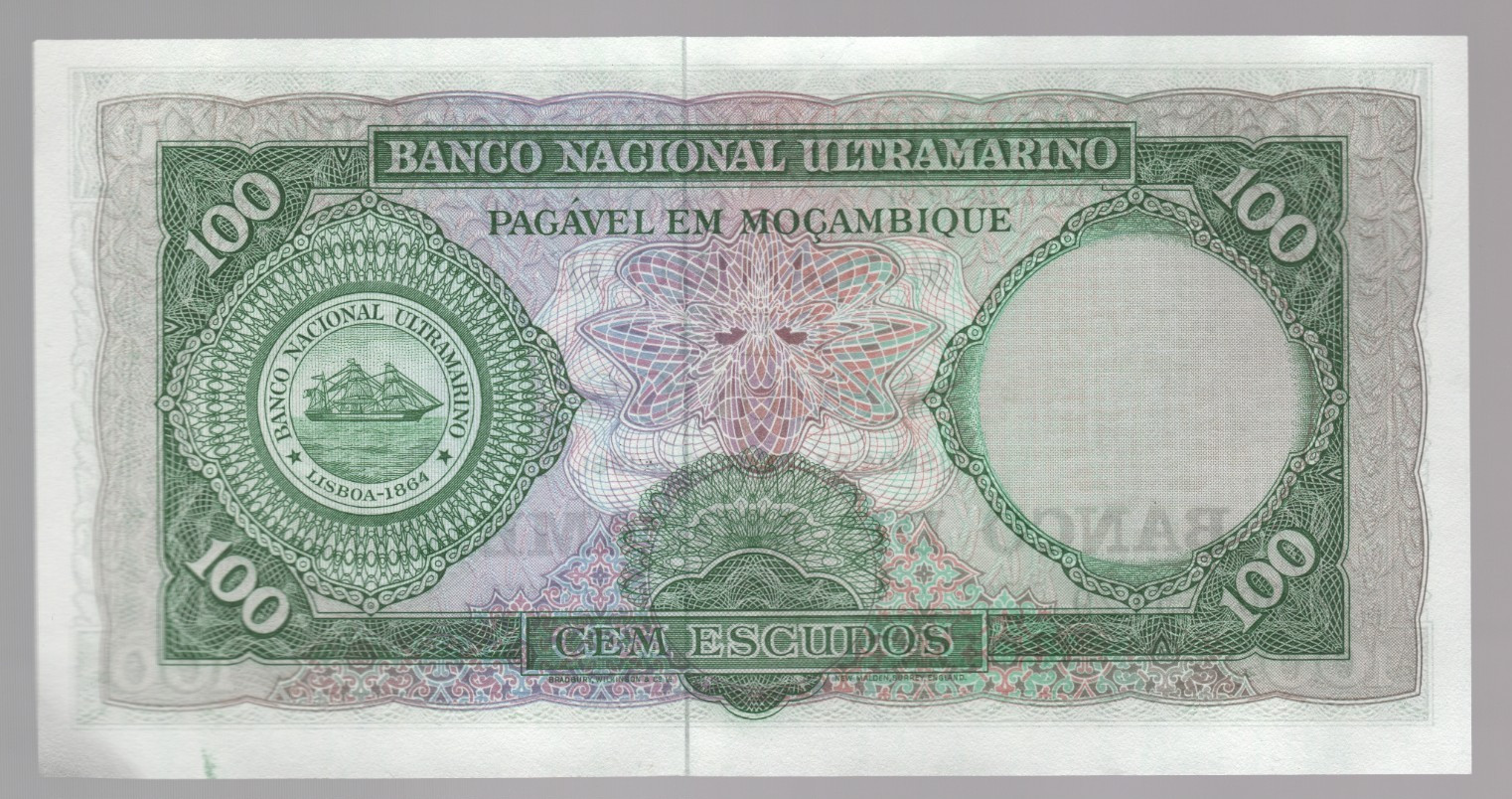 1961 Mozambique 100 Escudos Banknotes x2 – Consecutive Numbers