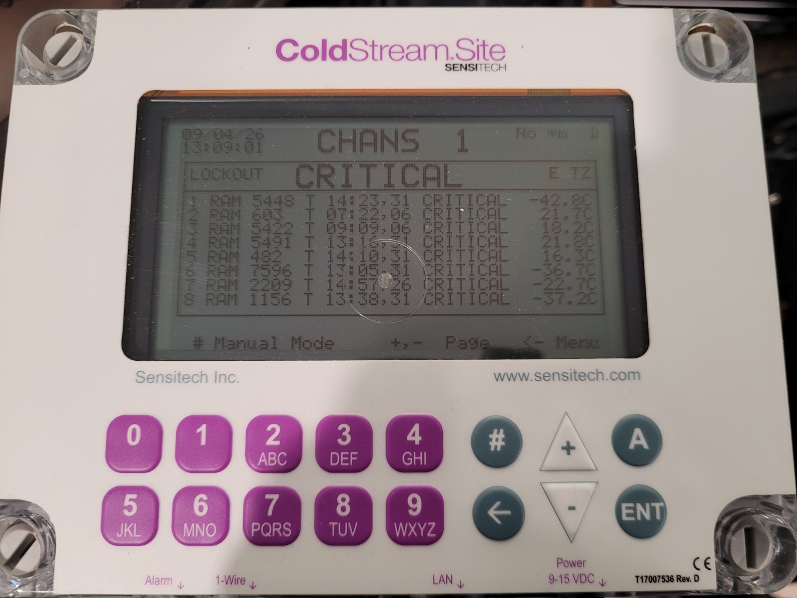 SENSITECH ColdStream Site w/ power adapter