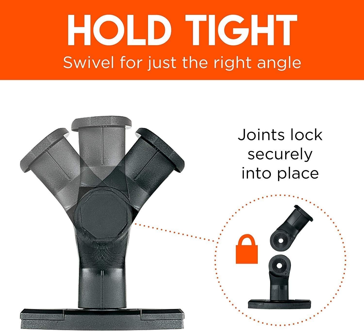 Adjustable Speaker Wall/Ceiling Mount Pair - Tool-Free Installation - Black