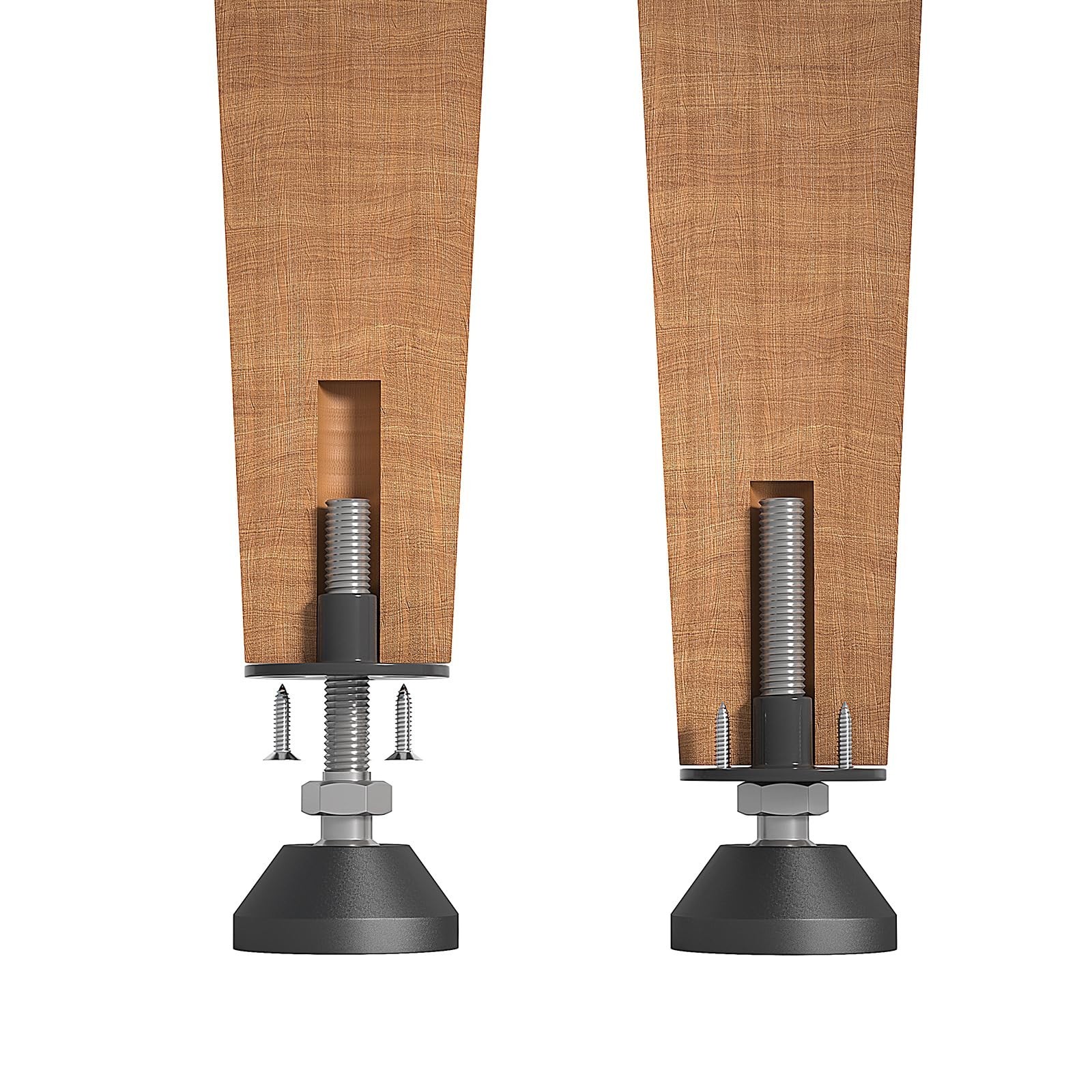 Heavy Duty Furniture Levelers - Dual Thread Design with Nut Kit - Adjustable ...