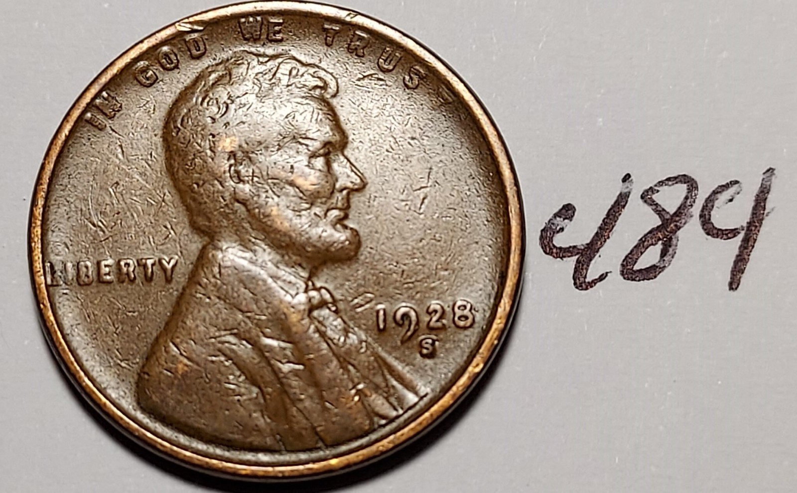 1928-S Lincoln Wheat Cent    VERY FINE   #484