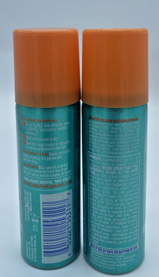 2 Static Guard Fresh Linen Scent Eliminates Static Cling 1.4 Ounce