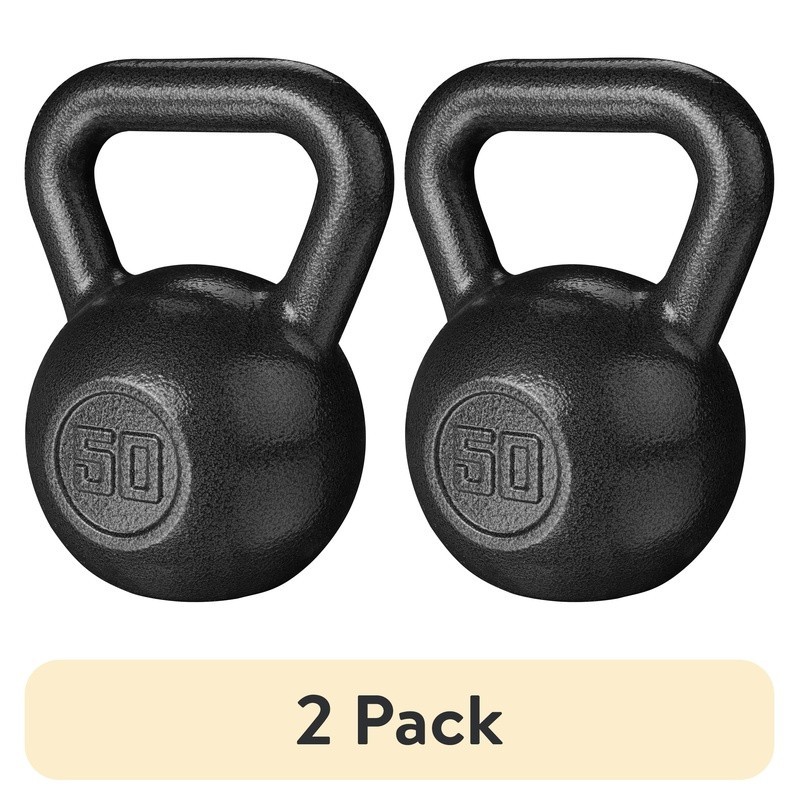 50LB Cast Iron Kettlebell Ergonomic Handle Weight Training Fitness Equipment Gym
