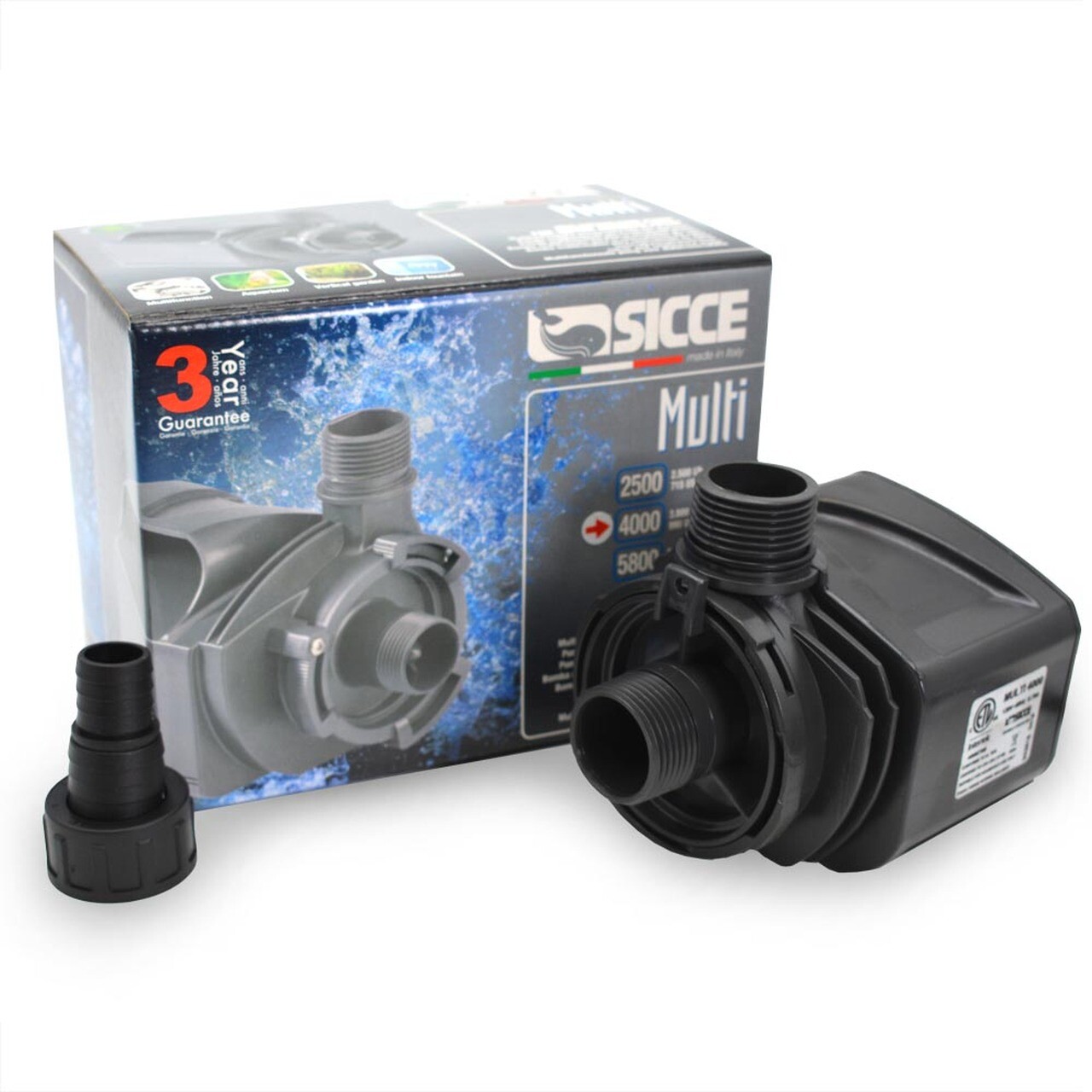 SICCE 4000 MULTI QUIET SUBMERSIBLE MULTIFUNCTION CIRCULATION PUMP 990 GPH