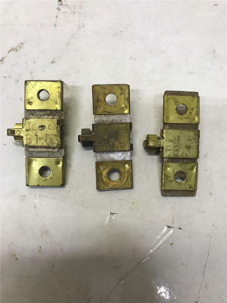 Square D lot of 3 B15.5, B3.30, and B1.05 Overload Relay Thermal Unit (Lot of 3)