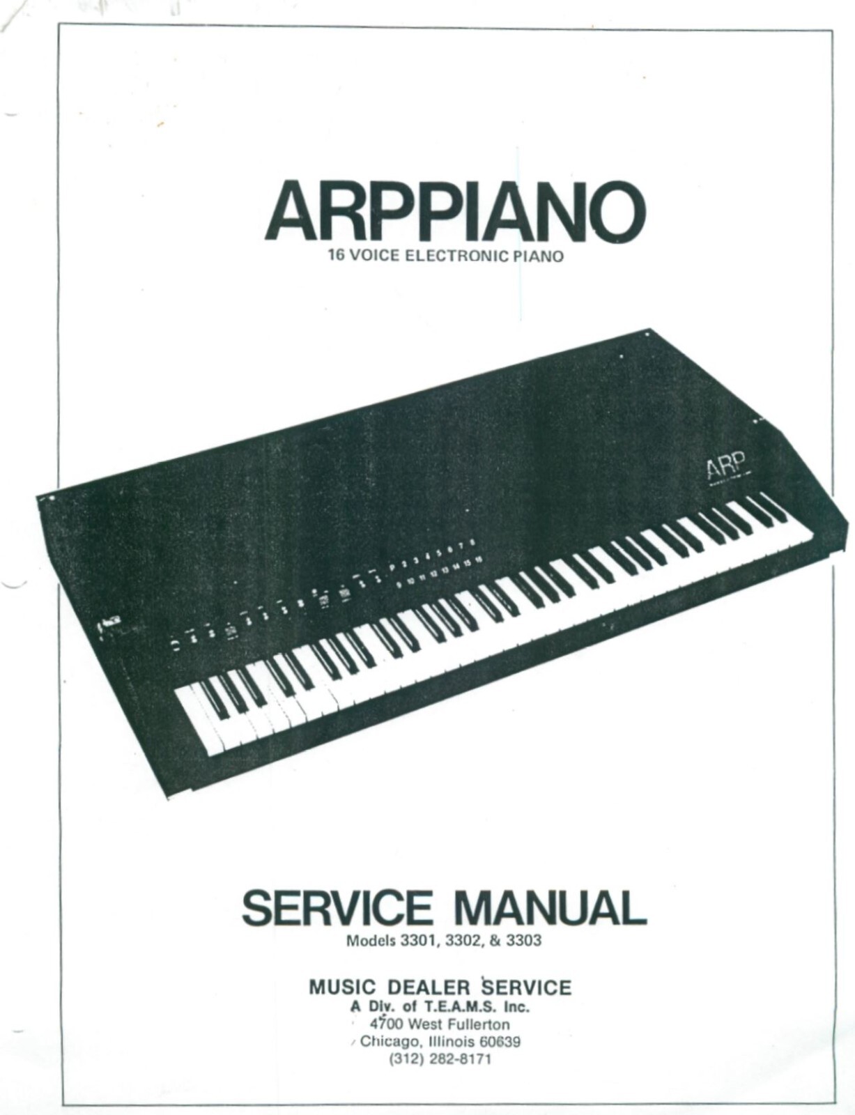 ARP 16-voice Electronic Piano Service Manual in PDF