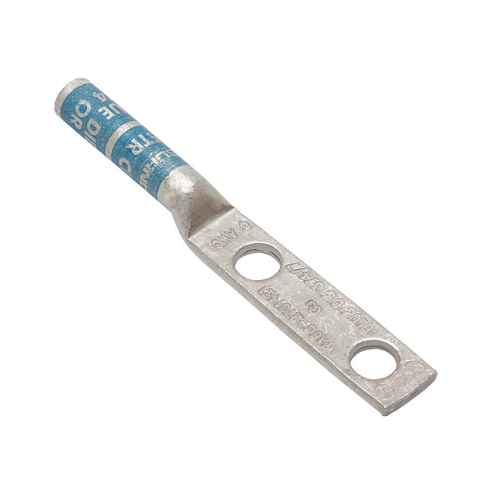 BURNDY YA6C2TC14E1 TwoHoleLugCmprsnConn,Long,Blue,374/7 22C375