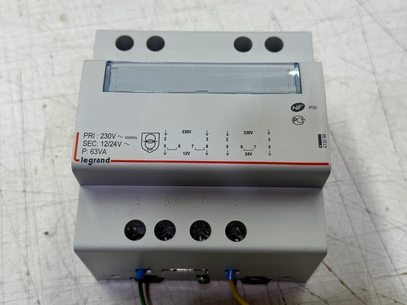 LEGRAND 413098 SAFETY TRANSFORMER 230 V / 12 or 24 V - 63 VA 4130 98