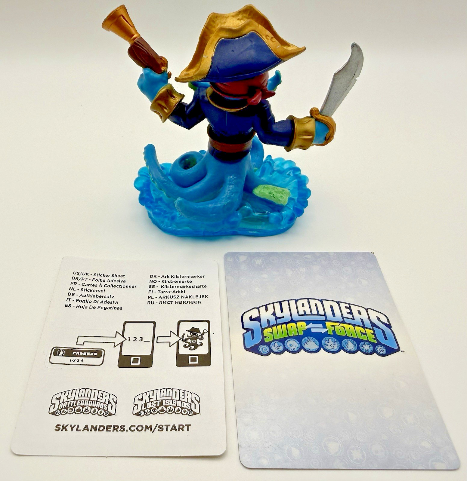 Skylanders Swap Force WASH BUCKLER Figure w Card Sticker Code Water Element