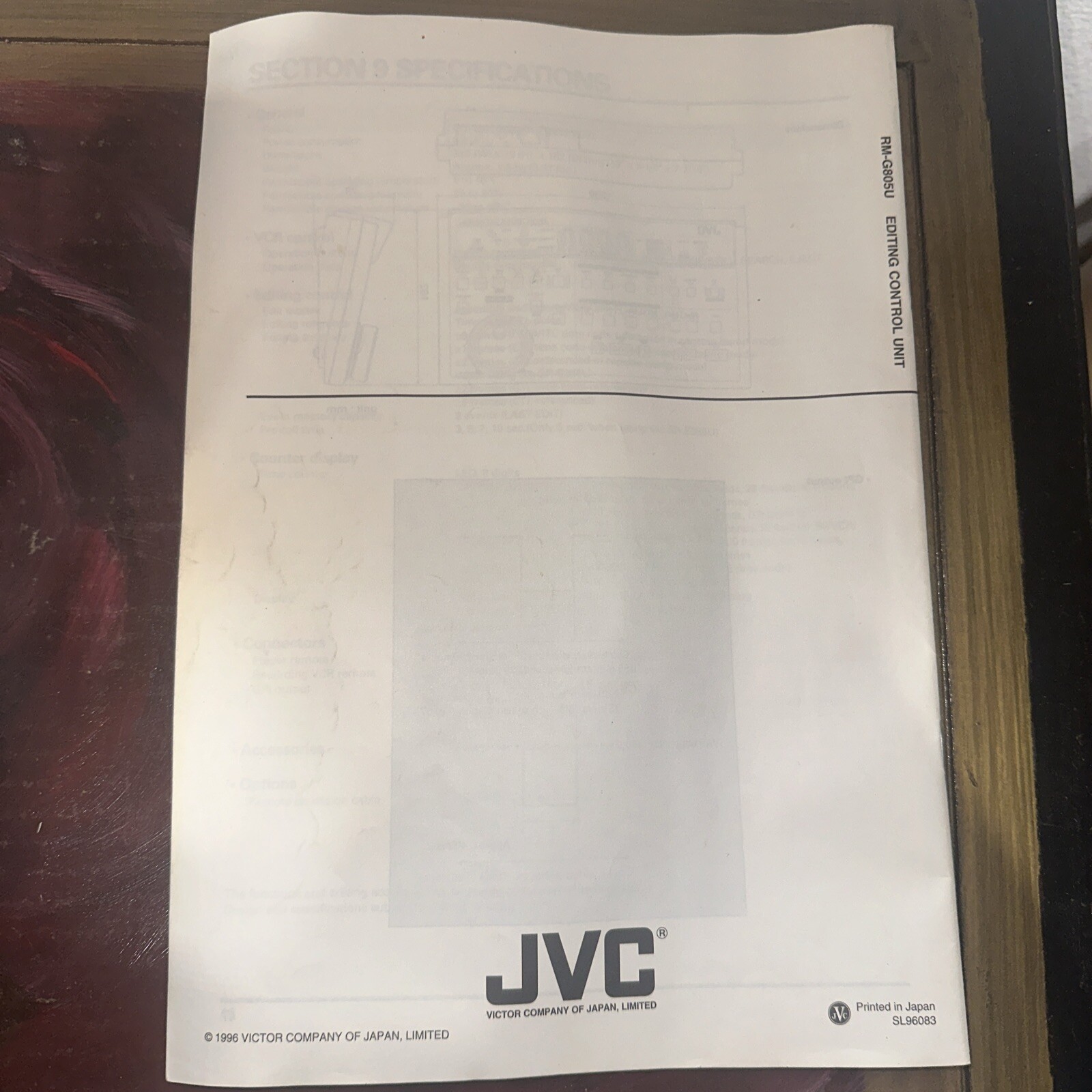 JVC Model RM-G805U Video Editing Controller with Original Box and Manual