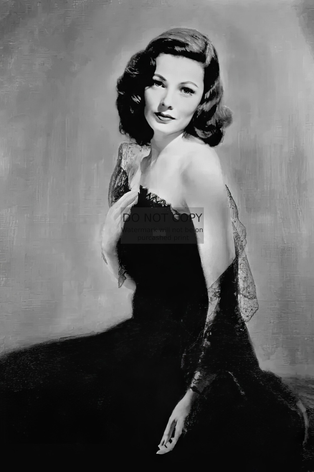 GENE TIERNEY PAITING FROM LAURA SEXY AMERICAN ACTRESS 4X6 PHOTO POSTCARD