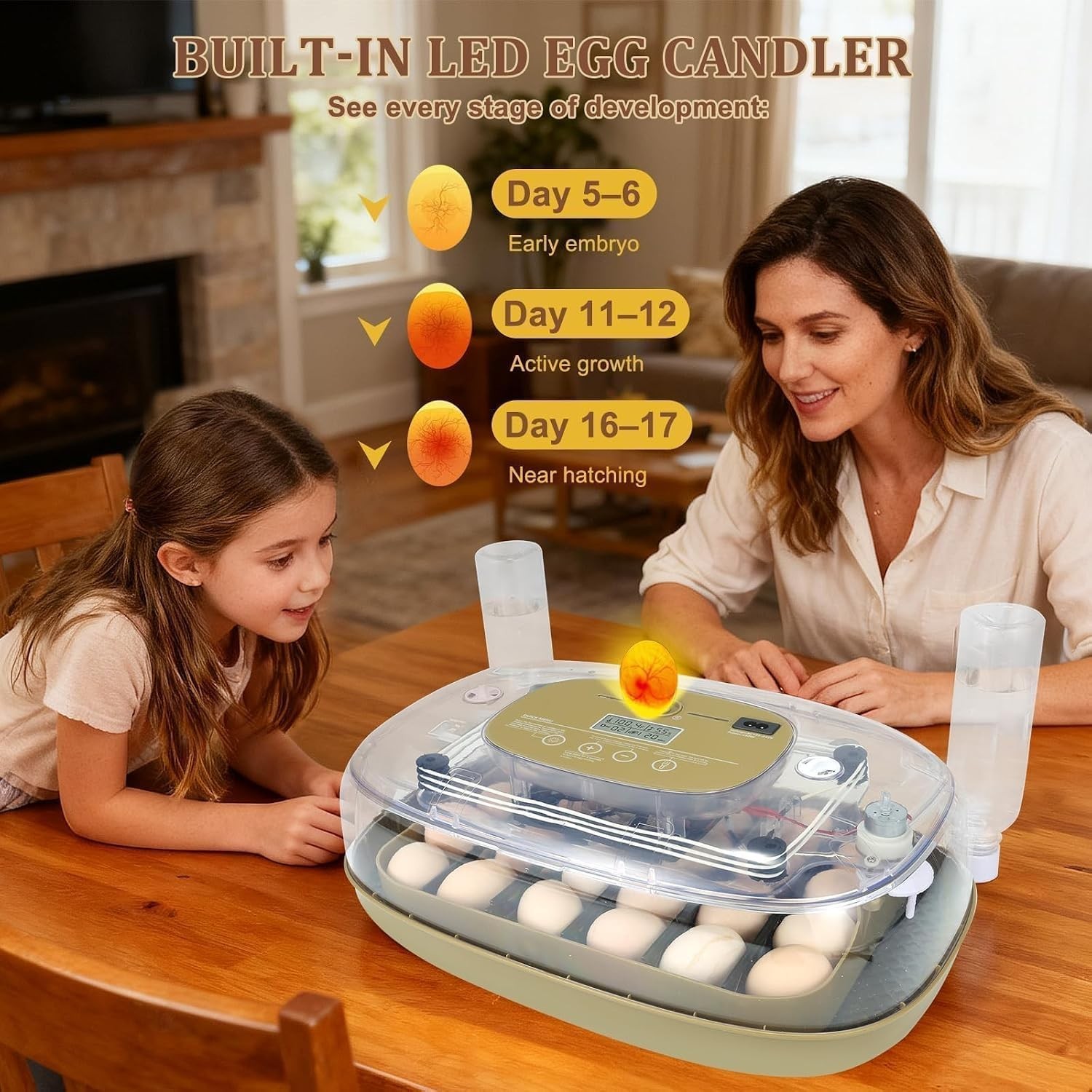 Gen III - 24 Egg Automatic Incubator, Stage-Based Adaptive Humidity with Auto...