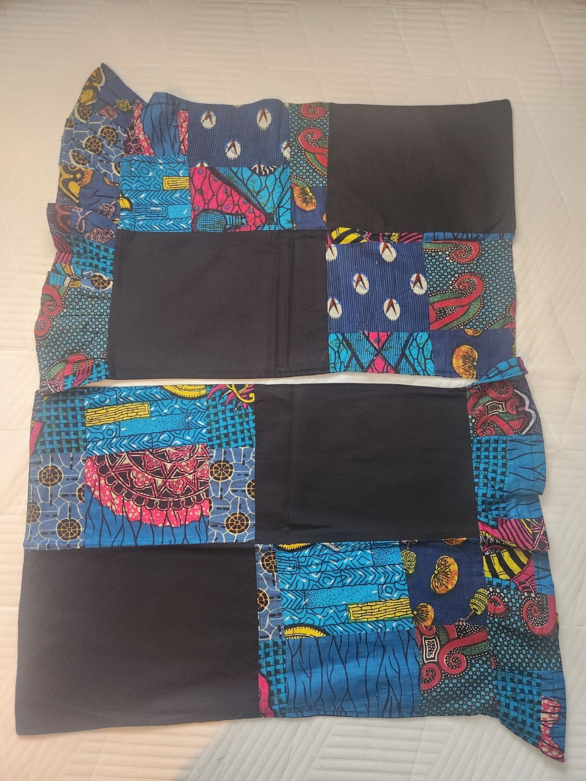 Ghana Hand Crafted Quilted African Pillow Cover Sham Set Of 2 ~ 30”x18.5”