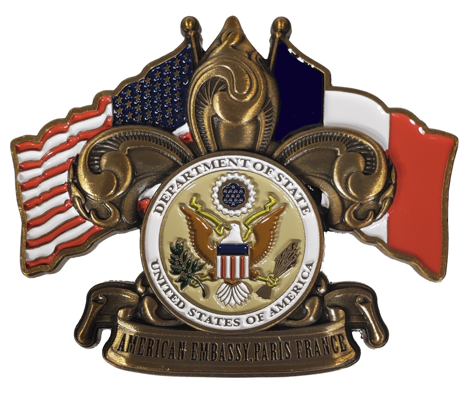 US State Department US Embassy Paris France Commemorative Challenge Coin. 187