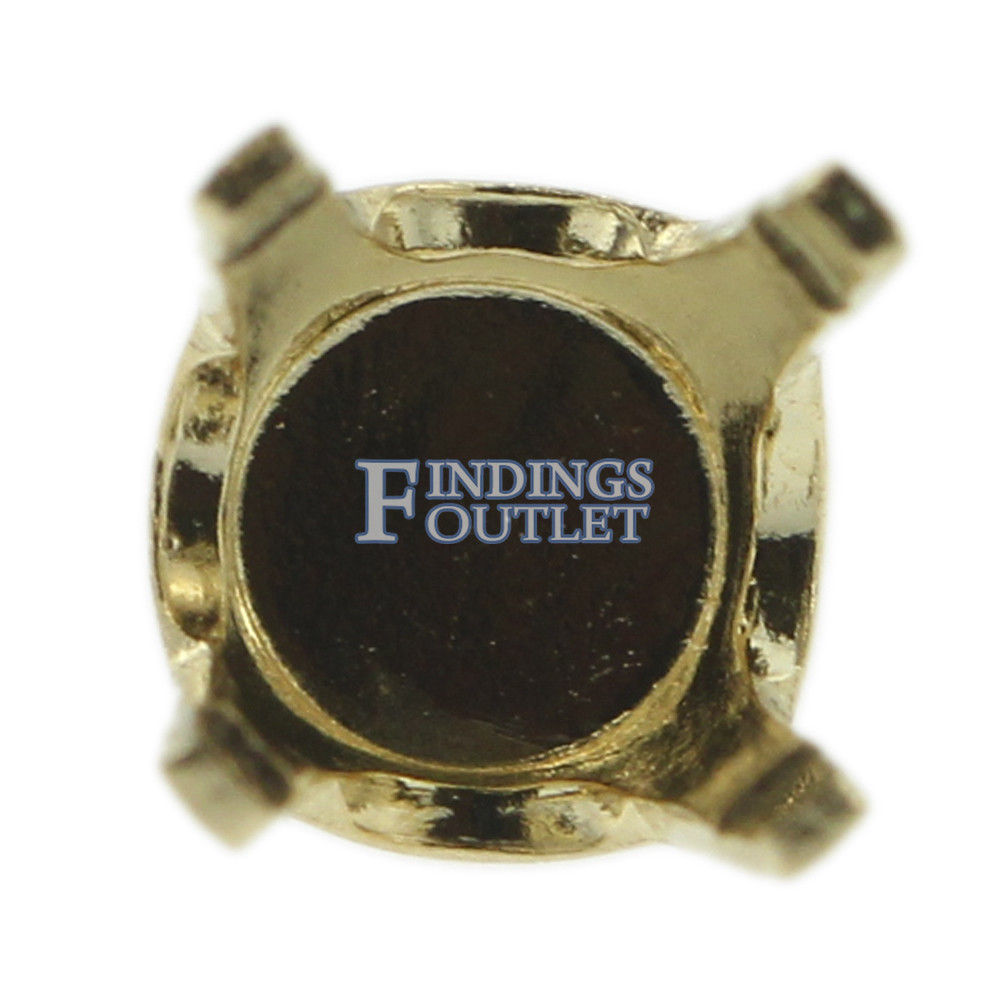 14k Yellow Gold Round Stud Earring Mounting Setting Screw Back Post 4 Prong