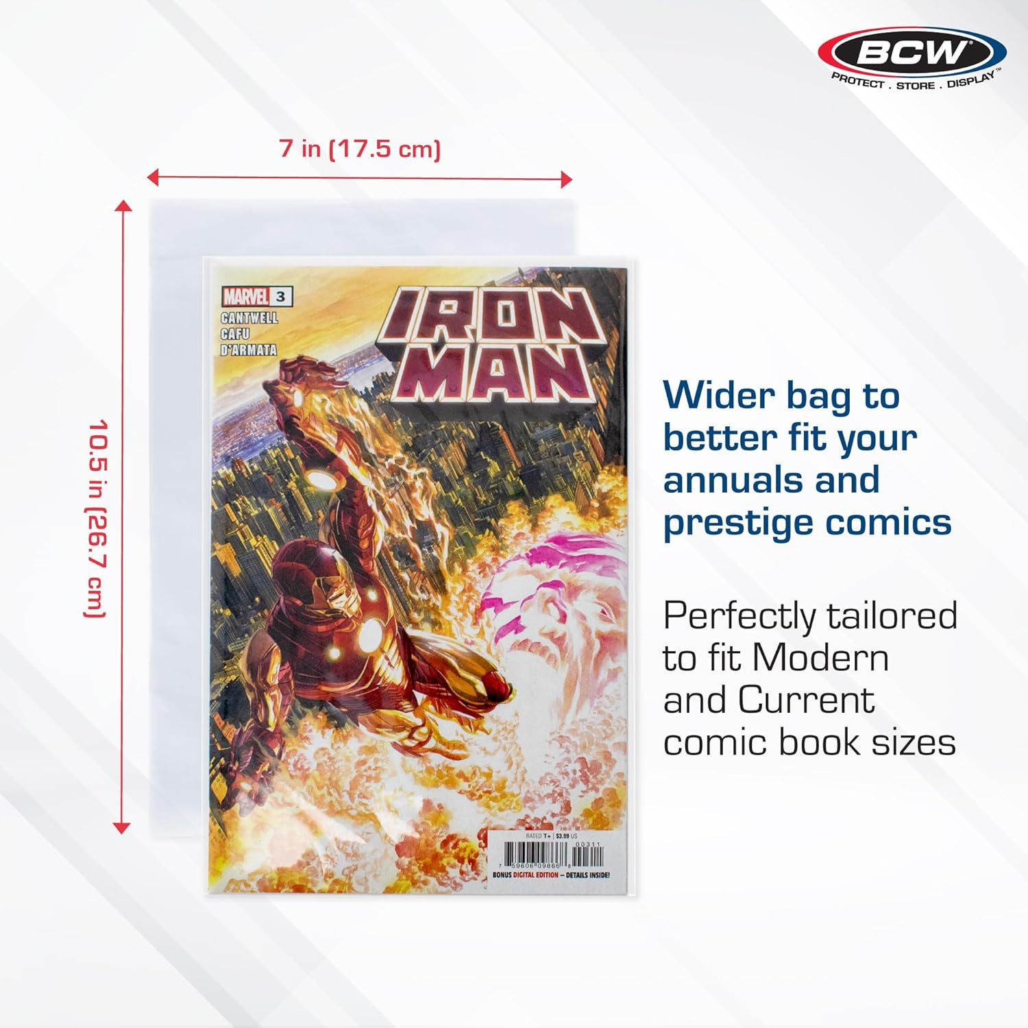Thick Resealable Current/Modern Comic Bags - 100 Ct | Acid-Free Modern Comic