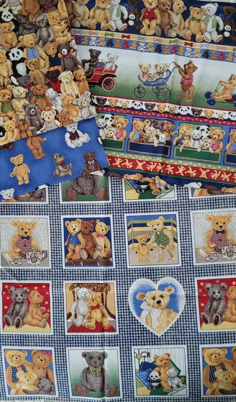 NEW Makower UK England Coordinating Bear Fabrics ~ 4 Prints