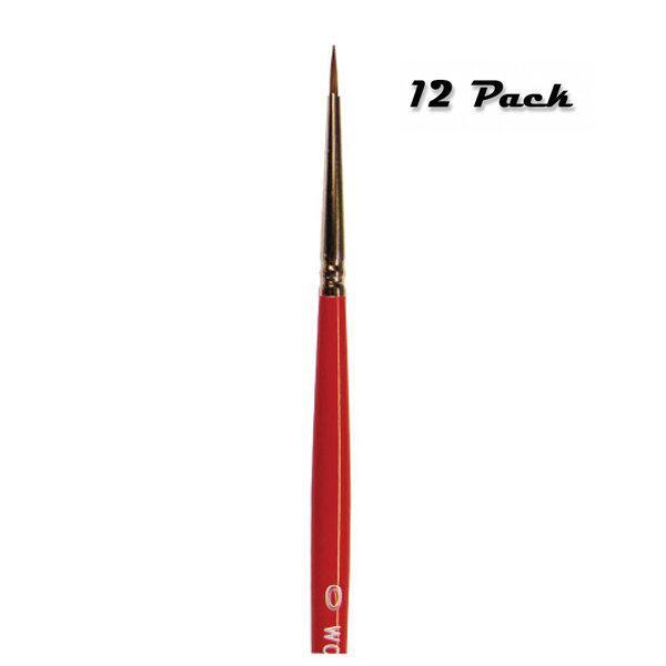 Wooster Brush Red Sable Oil Round F1620 Size #0 Artist Brush - Pack of 12