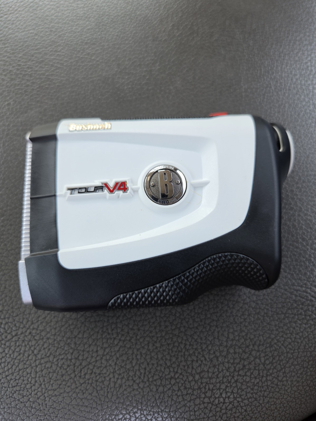 Bushnell Tour V4 White, Black & Silver Golf Rangefinder W/ Sleeve