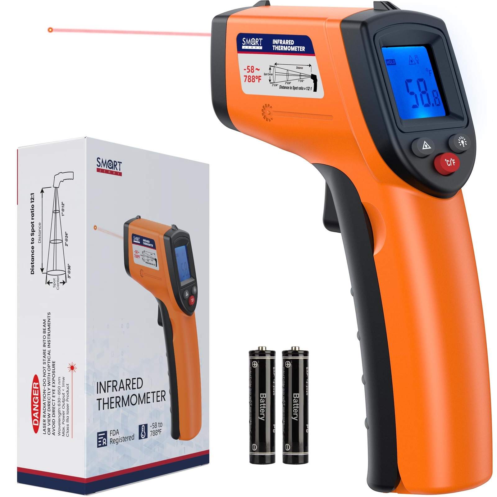 - Infrared Thermometer Gun | Non-Contact Digital Temperature Gun with -58°F t...