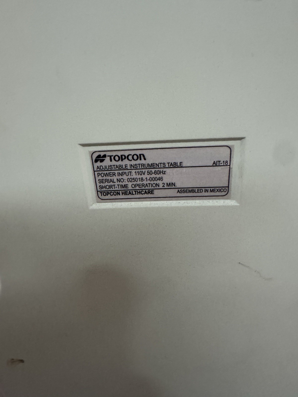 Topcon Electric Adjustable Height Medical Table, AIT-18
