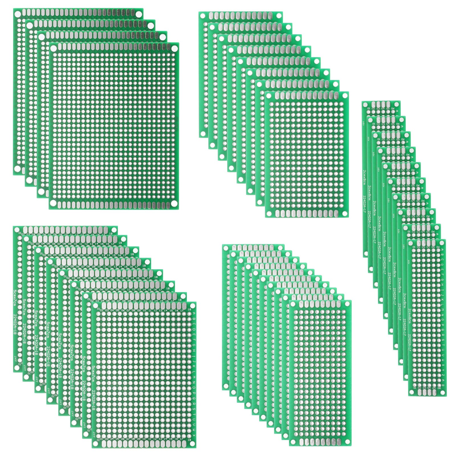 DEYUE 40PCs PCB Board Prototyping PCBs Circuit Boards Kit | 5 Size