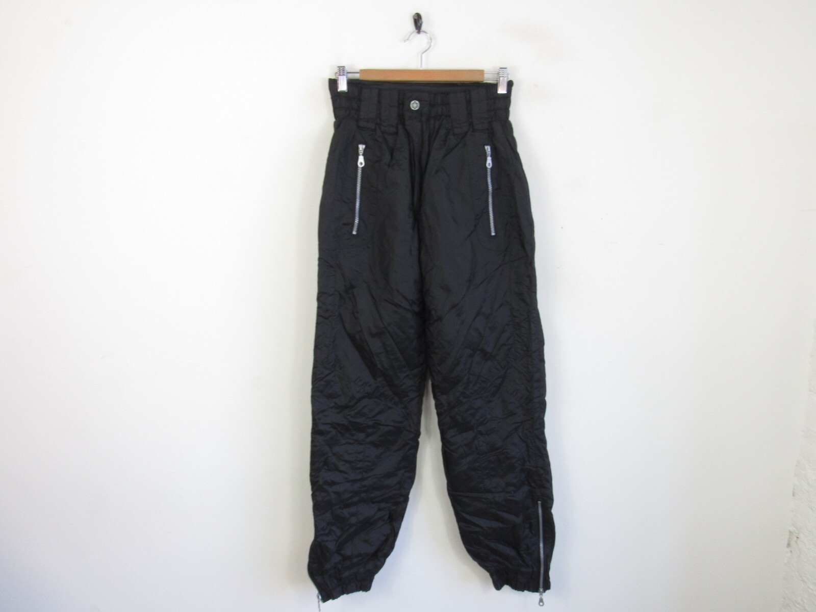 Vintage Unbranded Black Ski Trousers 80's Mens Size S 28"W x 31"L