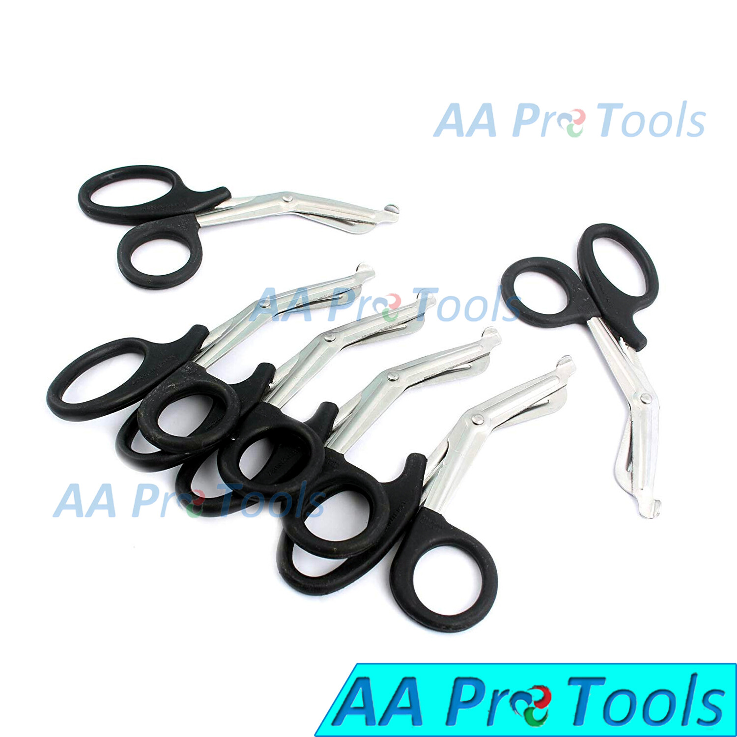 LOT of 6 - New 7 1/2" EMT MEDICAL BANDAGE SCISSORS TRAUMA SHEARS 7.5" Black