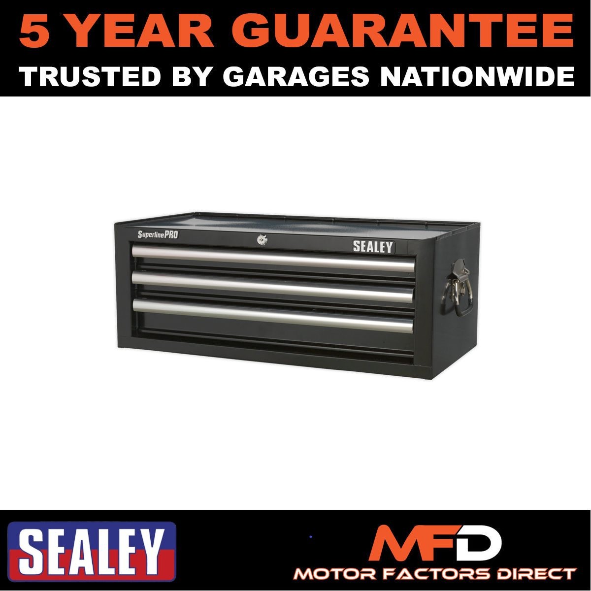 Sealey Superline PRO� Mid-Box Tool Chest 3 Drawer Black AP33339B