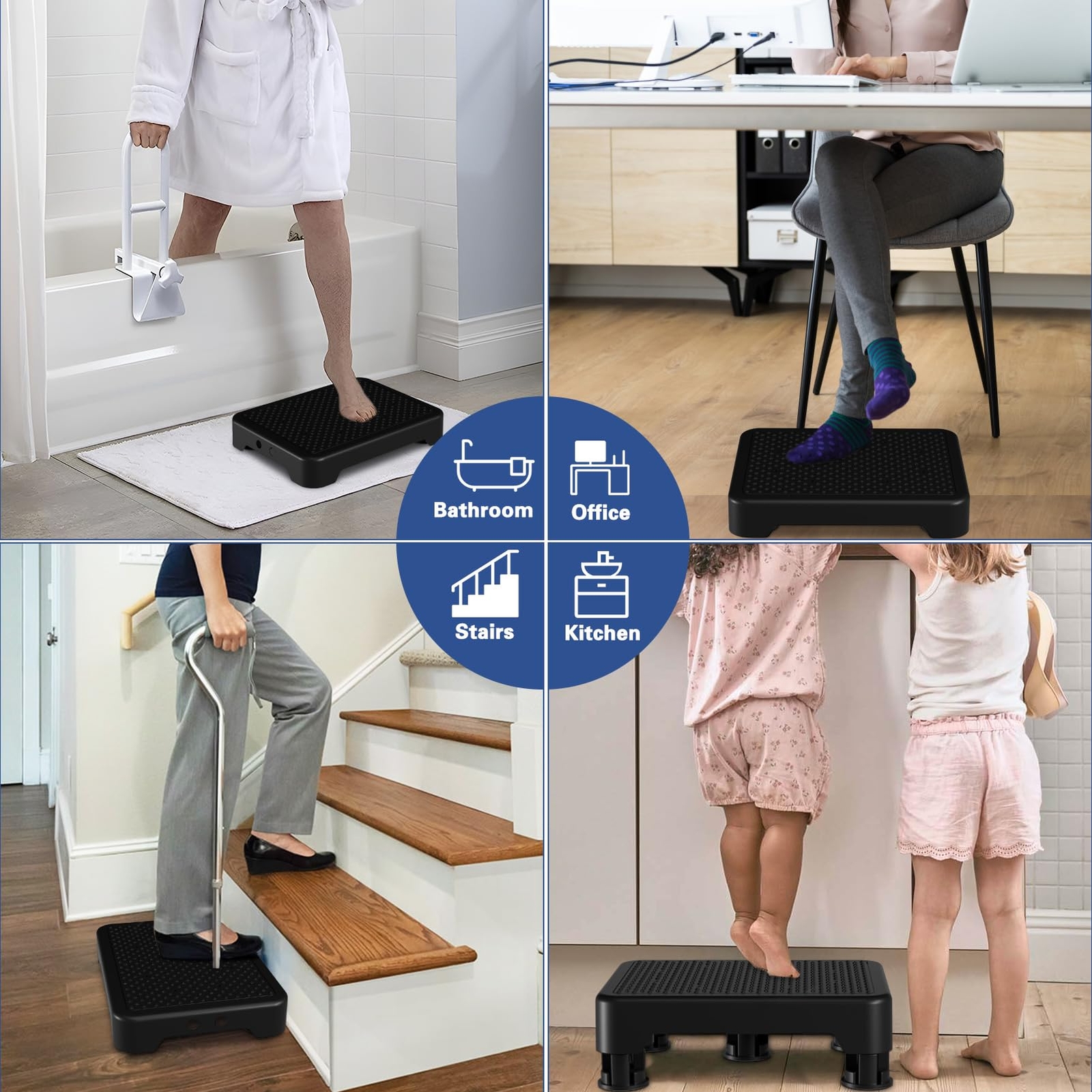 Mobility One Step Stool Heavy Duty Indoor/Outdoor Non-Slip Step Platform Assi...