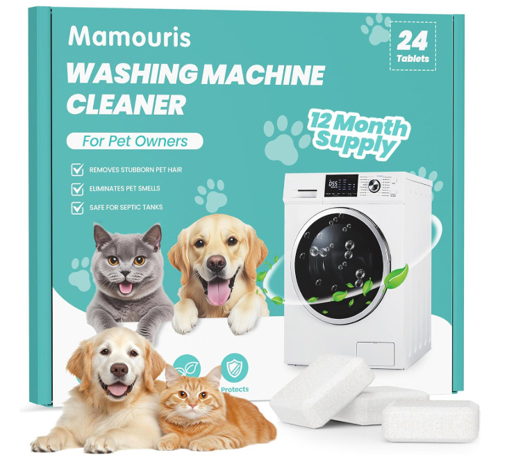Washing Machine Cleaner Tablets: 24 Pack Deep Cleaning For HE, Front Loader & To