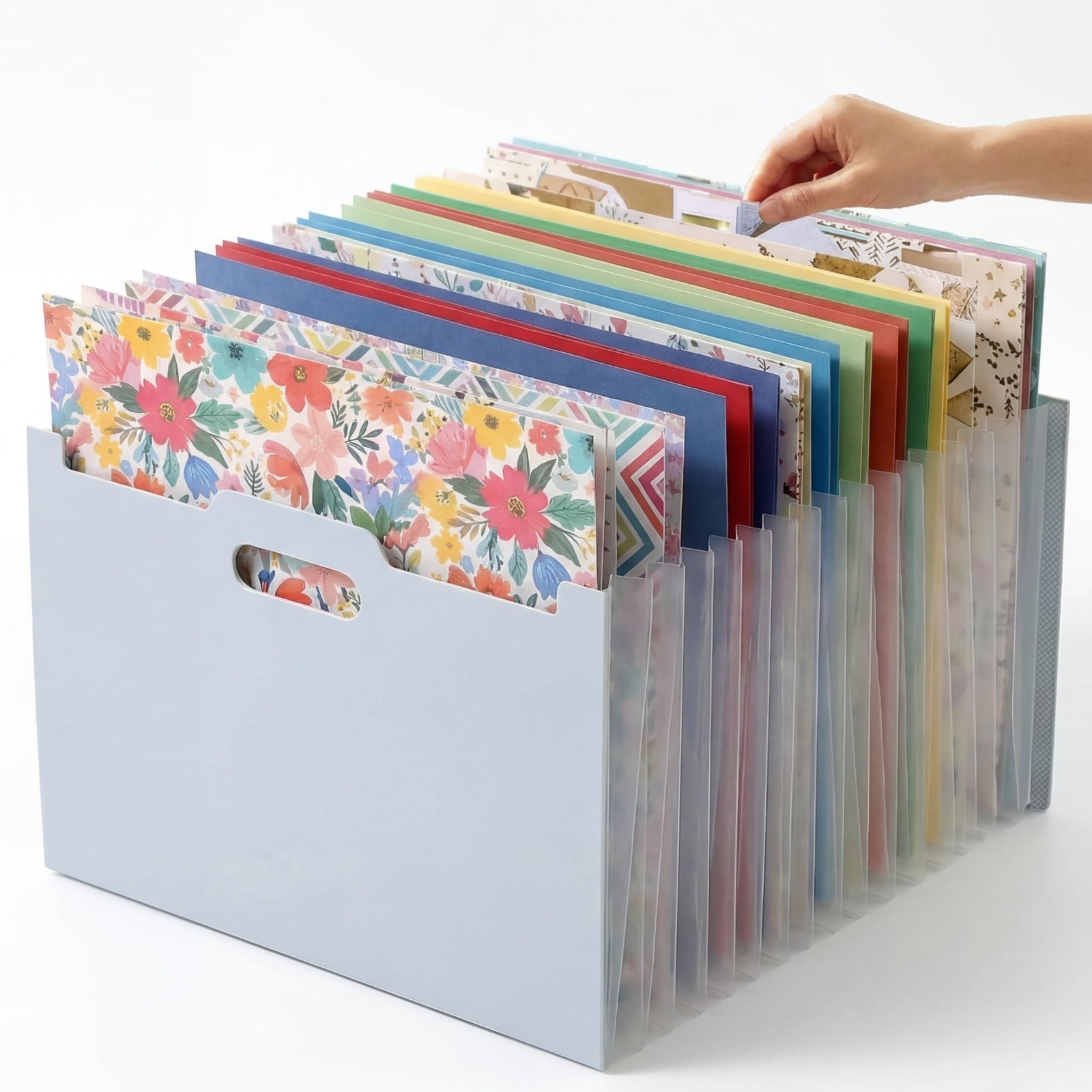 12x12 Scrapbook Paper Storage for inch scrapbook paper, Light Blue