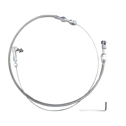 YoRise 24" Car Braided Throttle Cable, Adjustable Stainless Steel Auto Silver