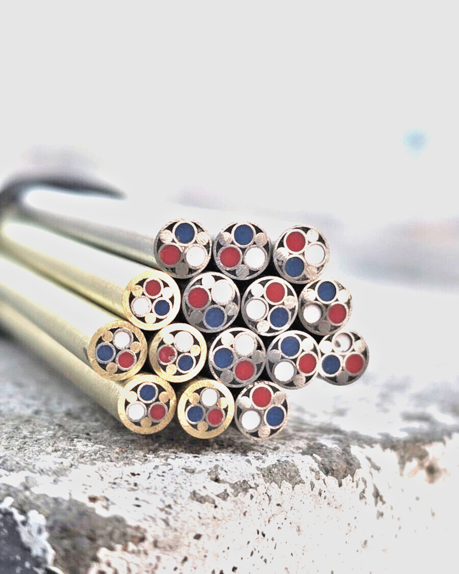 12" Patriot Mosaic Pins (2 SIZES) : (STEEL= 4.75mm (3/16")  &  (BRASS = 4.6mm)