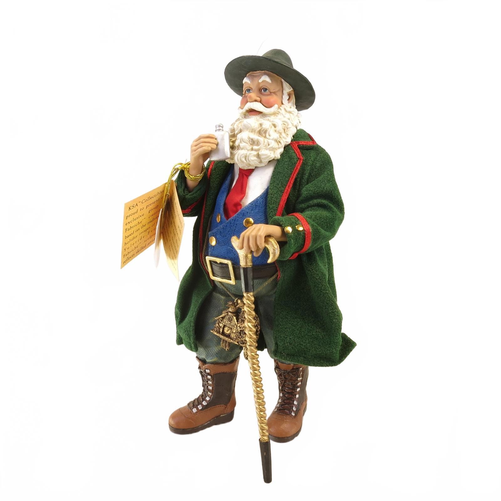 Fabriche Edition Musical Black Forest Santa Sculpture Kurt Adler with Flask