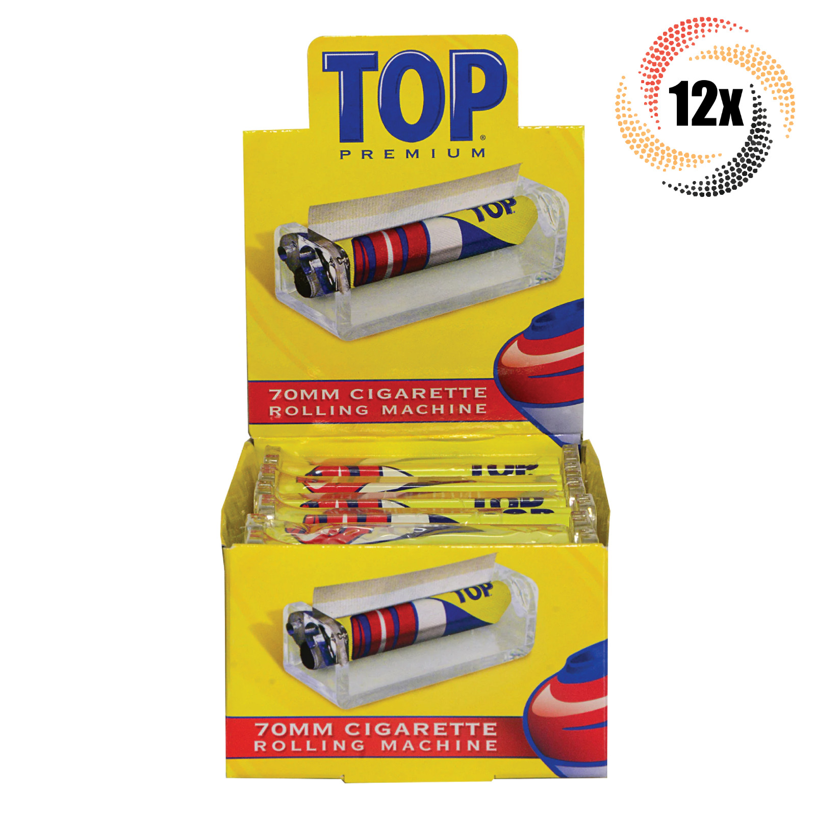 12x Rollers Top Premium Cigarette Rolling Machine | 70MM | + 2 Free Rolling Tube