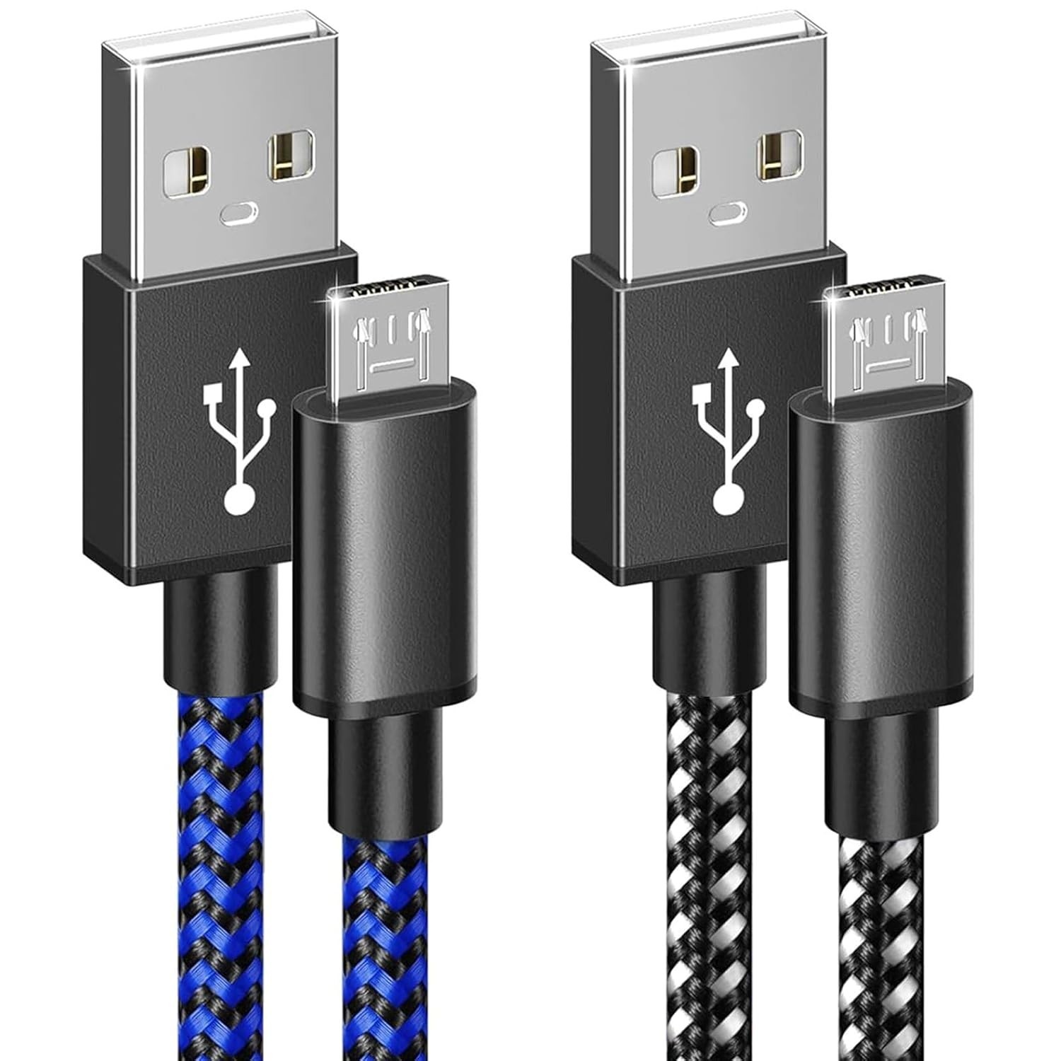 2-Pack 10ft Nylon Charging Cables for PlayStation & Android Devices