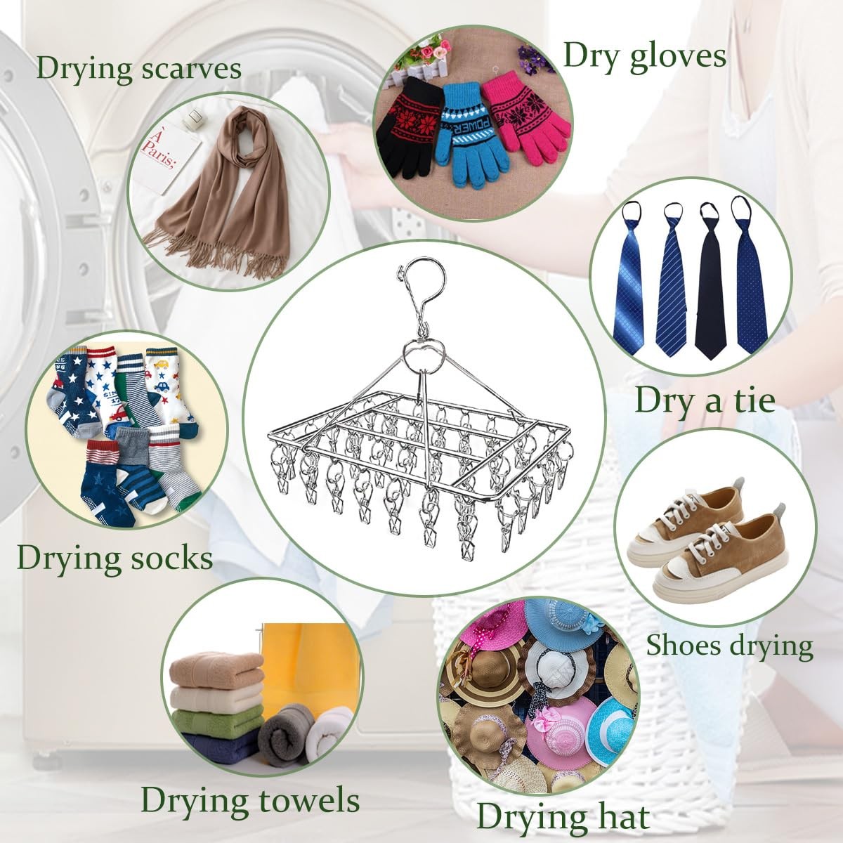 4 Pcs Hanging Herb Drying Rack for Herb Macrame Flower Drying Rack with 30 St...