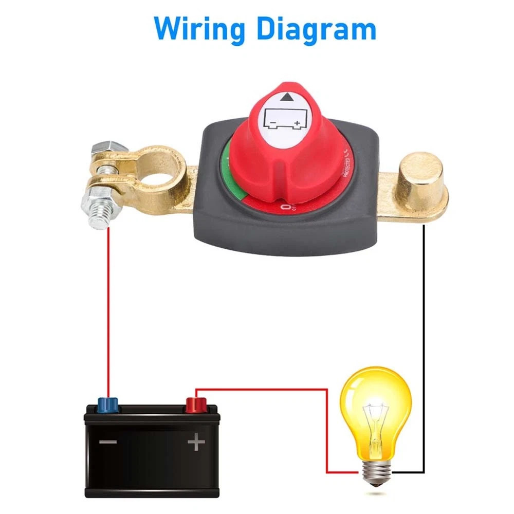 12-48V Top Post Battery Disconnect Switch - Marine Isolator/Cut-Off, Universal