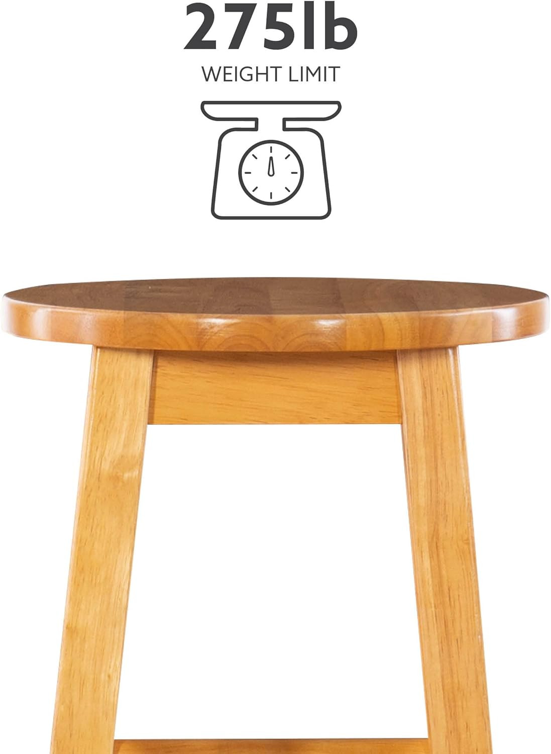 Natural Barstool with Round Seat, 24-Inch