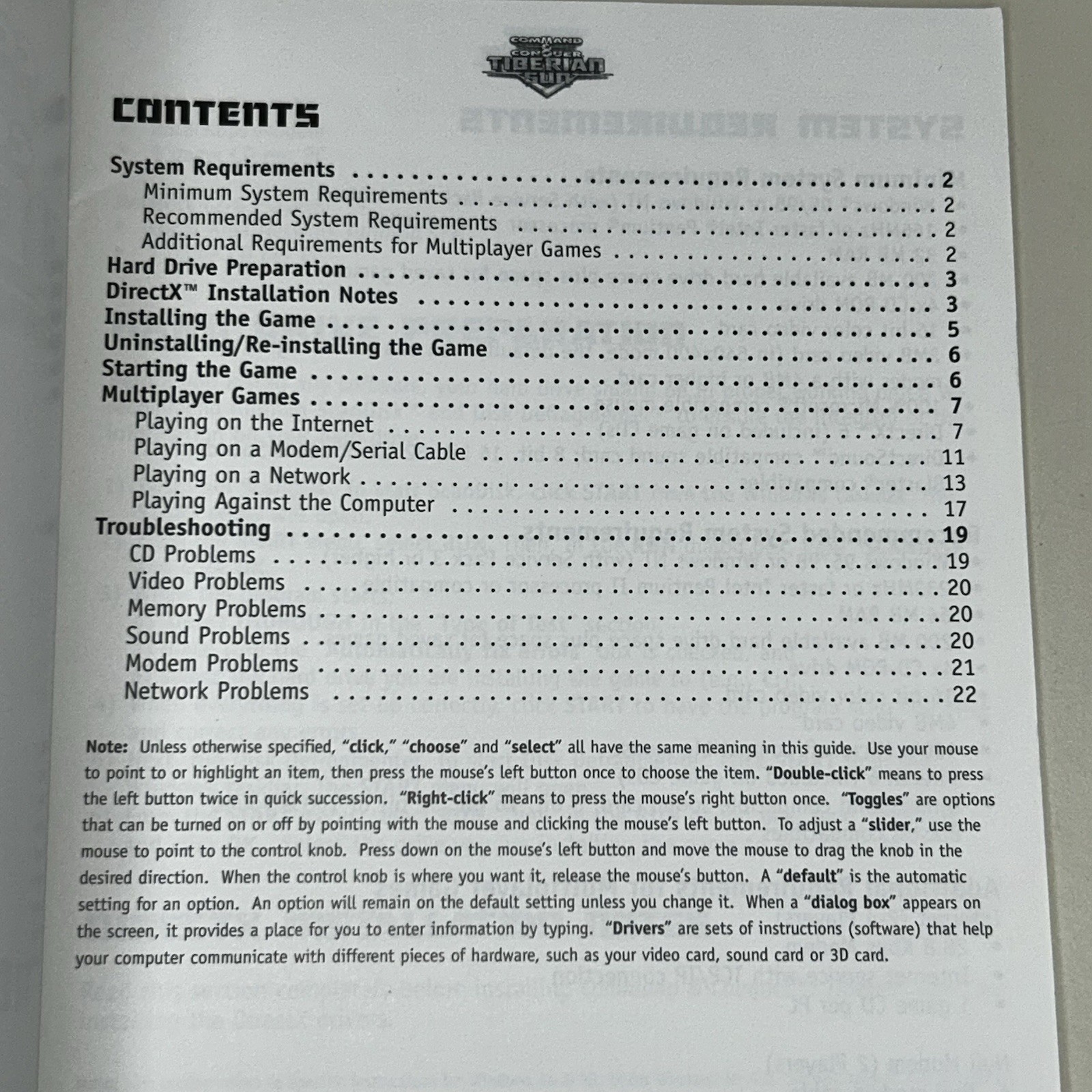 Command & Conquer: Tiberian Sun Video Game Reference Guide BOOKLET ONLY