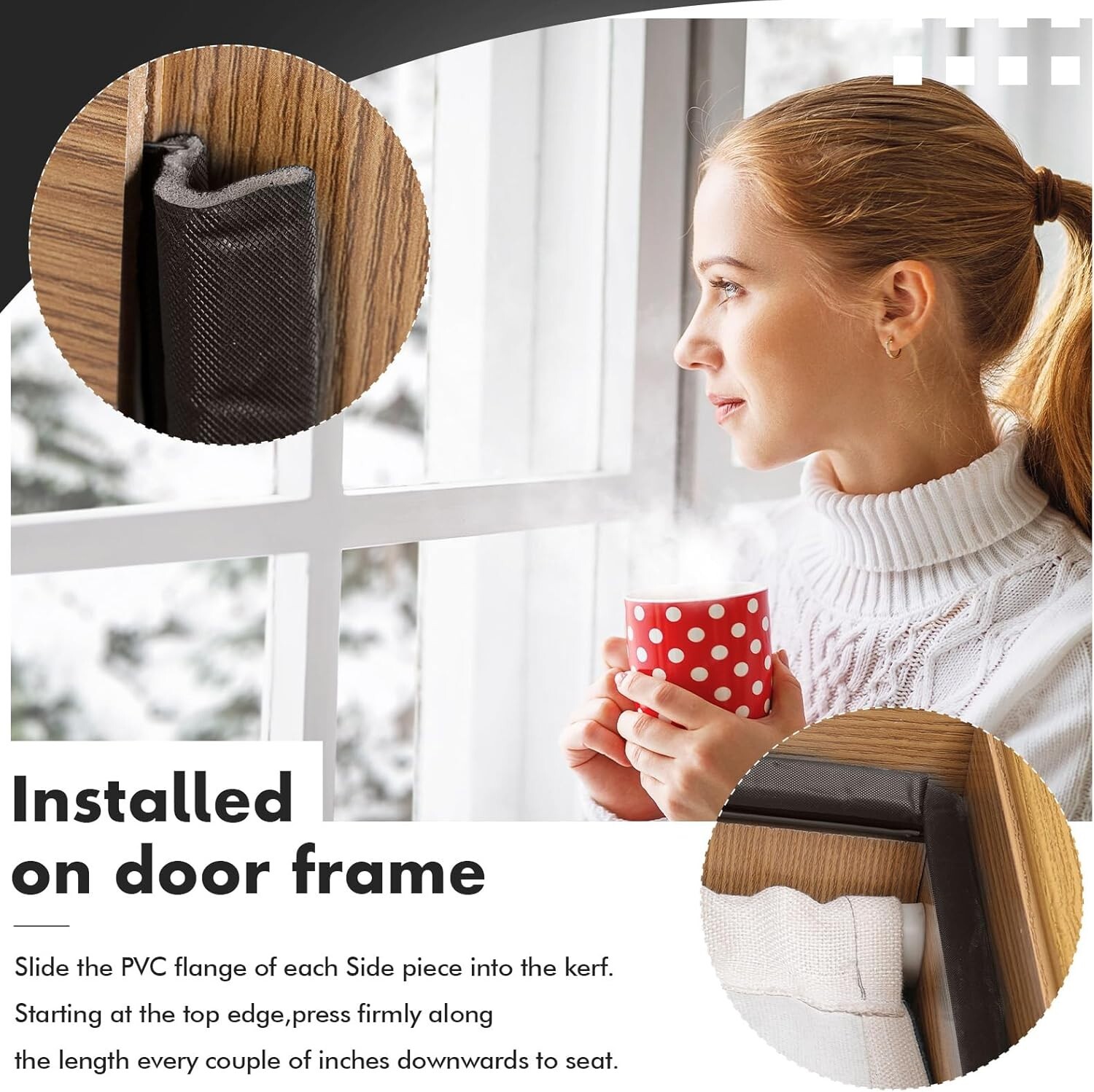 Durable 90ft Polyurethane Weather Stripping for Doors & Windows - Easy Install