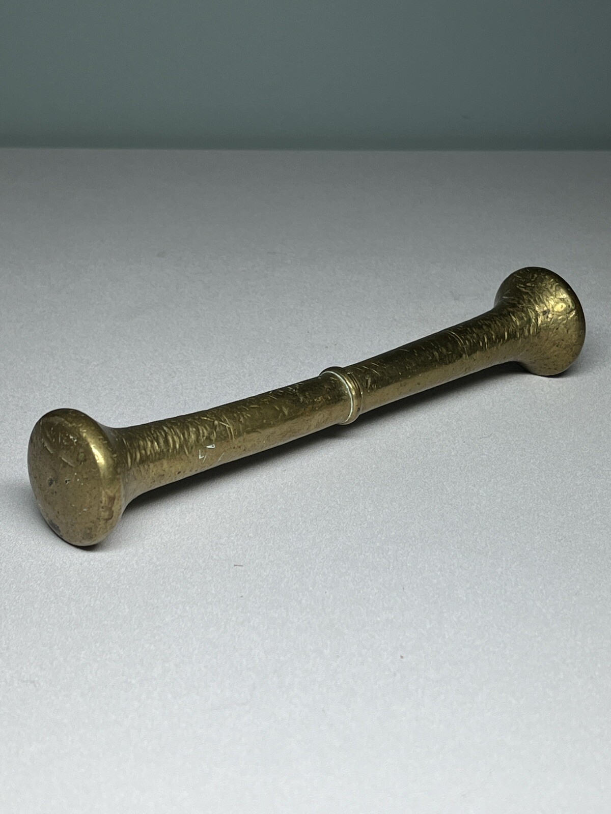 Vintage Heavy Solid Brass Mortar Pestle Pharmacy Apothecary 4” Tall 4” Diameter