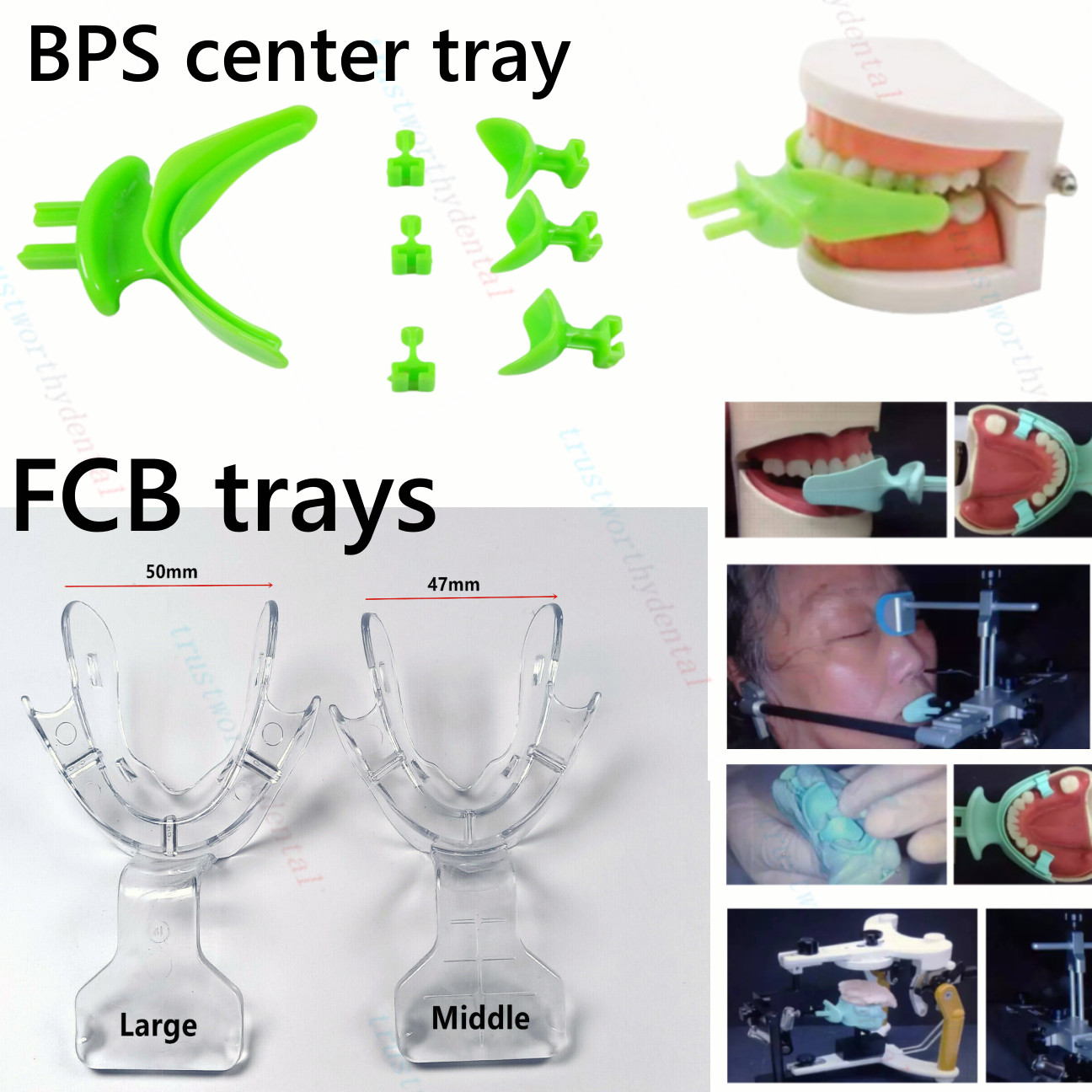 Dental Teeth FCB Tray Frame Cutting Uts Face Arch Articulator BPS Centric Tray
