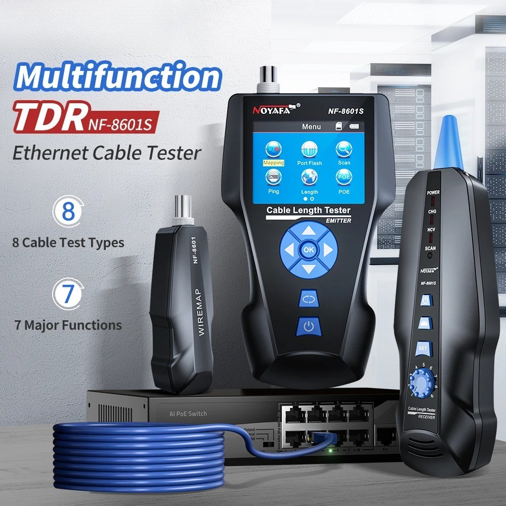 Network Cable Tester Multifunction with PoE/PING/Port Voltage Wiremap Tracker