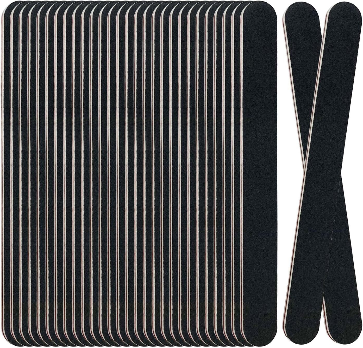 30 Pack Nail File, 100/180 Grit Professional Emery Boards File Black